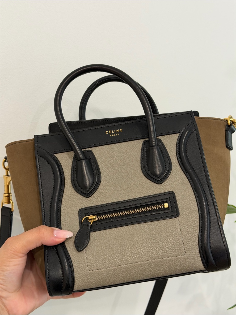 Celine Nano Tricolor trifecta calfskin/suede crossbody tote - Picture 10 of 13